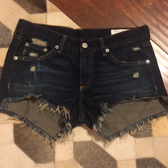 Rag and bone jeans shorts denim Doris cutoff SZ 24 - Picture 6 of 6